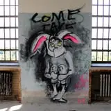 Graffiti inside the Kings Park Psychiatric Center
