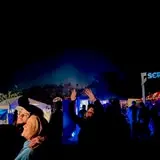 A crowd outside the gates at Scream Ridge