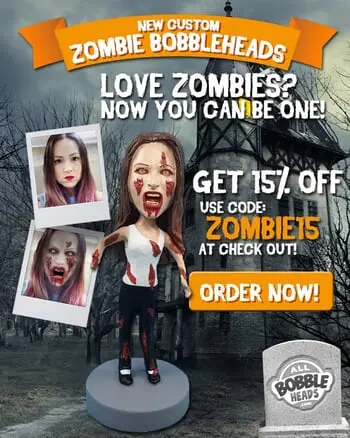 AllBobbleHeads.com's Customizable Zombie Bobble Heads Turn You Into the Undead