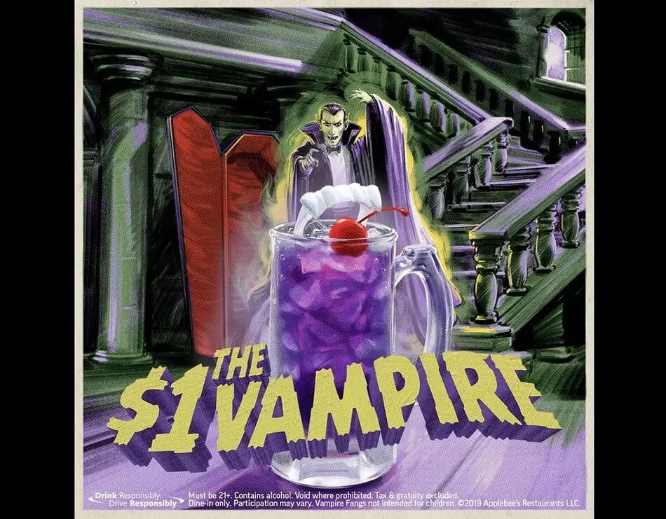 $1 Vampire drink available all October long