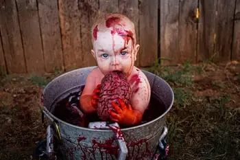 Baby Pictured as Zombie Eating Brains Goes Viral