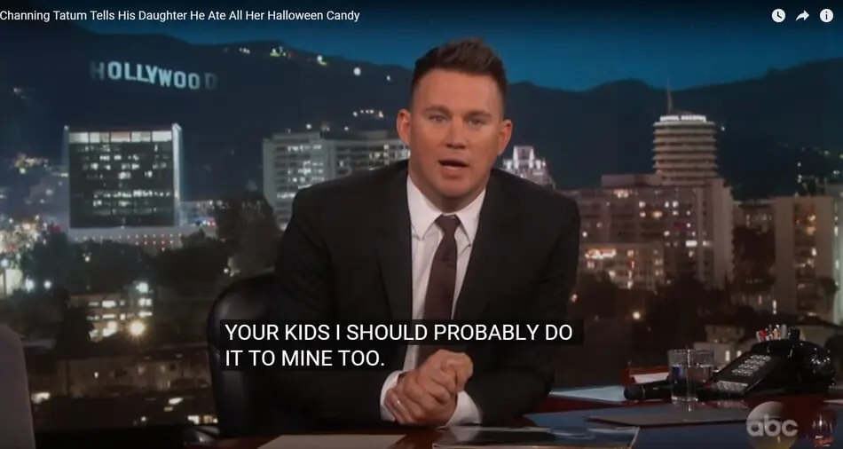 Guest Host Channing Tatum Plays the Classic 'I Ate Your Halloween Candy' Prank on His Daughter.