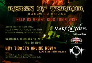 Reign of Terror Haunted House Hosts One Night Event to Benefit Make-A-Wish Foundation