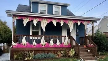 A Couple Outfits Their New Home with Monster Chompers for Halloween