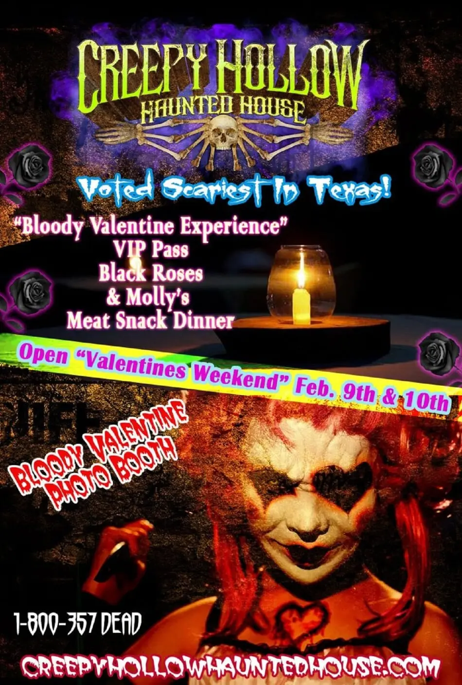 Creepy Hollow Haunted House Presents Bloody Valentine Weekend.
