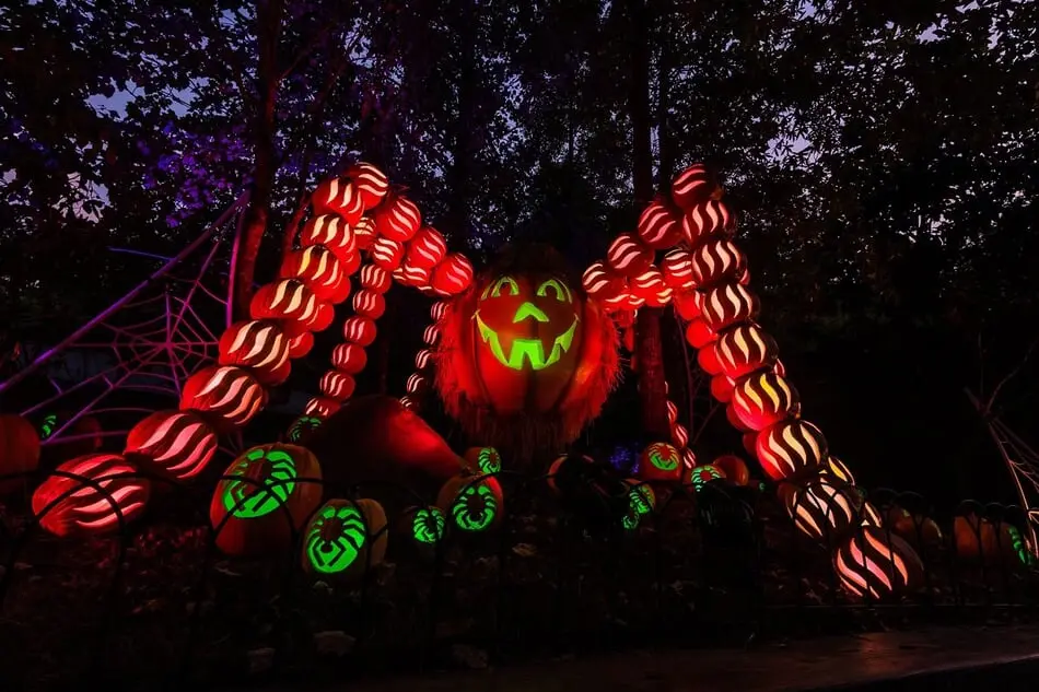 Dollywood's Great Pumpkin LumiNights doubles in size this season with several new displays alongside a number of returning favorites, like the popular pumpkin spider from last season.