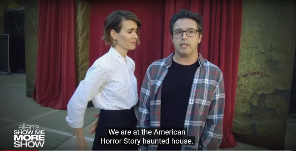 Ellen sends producer Andy through the AHS Haunted House at Universal with no other than AHS Sarah Paulson.