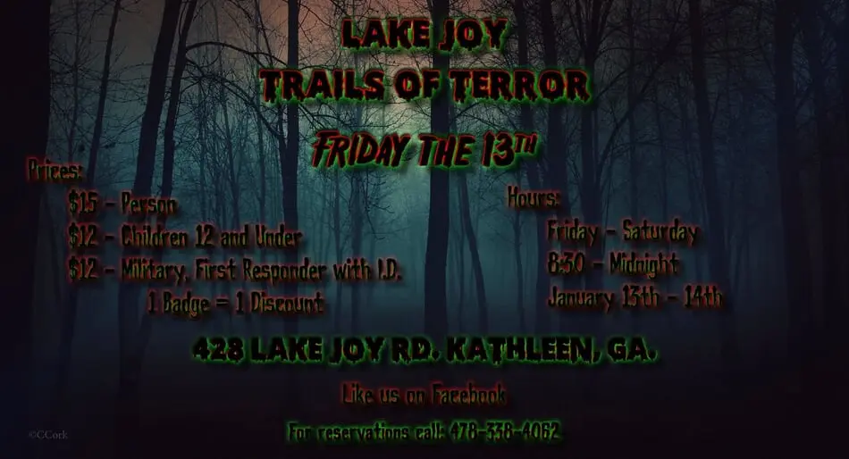 Celebrate Friday the 13th at Fright Weekend at Lake Joy Trails of Terror! photo