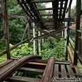 Abandoned amusement park, roller coaster