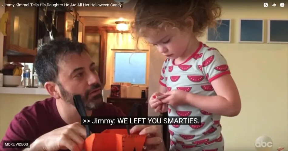Jimmy Kimmel Pranked His Three Year Old, Jane, with His Now-Classic 'We Ate All Your Halloween Candy' Prank.
