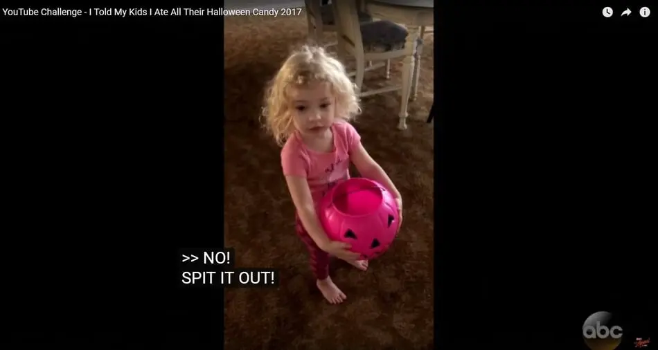 After Being Told Her Mom Ate All of Her Halloween Candy, One Tot Tells Her Mom to Spit it Back Out!