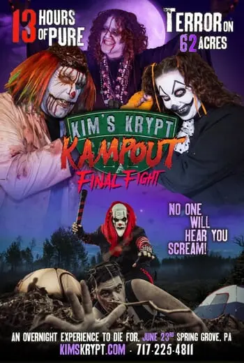 13 Hours of Pure Terror at Overnight Camping Experience Awaits You at Kim’s Krypt Haunted Mill This June!
