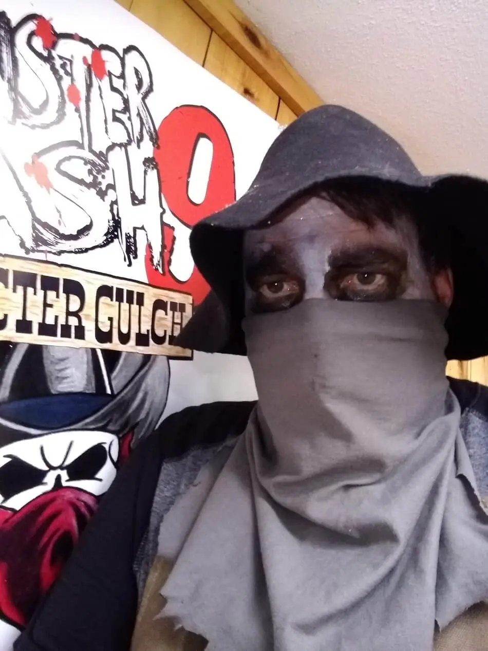 Bryan Berg in the role of a ghostly blacksmith in 2021's Specter Gulch Haunt for Monster Bash