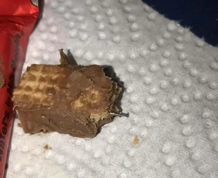 A Needle Found in a Candy Bar by a Local Pearl River Parent This Halloween.