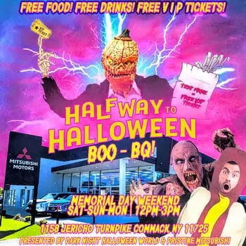  Commack Car Dealership, Pristine Mitsubishi, Celebrates Halfway to Halloween with a FREE BBQ and VIP Tickets to Dark Night Halloween World this Memorial Day Weekend