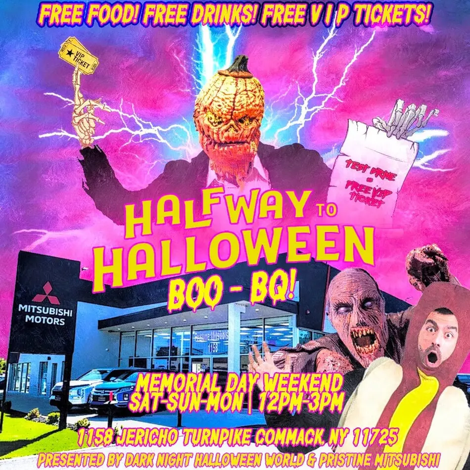  Commack Car Dealership, Pristine Mitsubishi, Celebrates Halfway to Halloween with a FREE BBQ and VIP Tickets to Dark Night Halloween World this Memorial Day Weekend photo