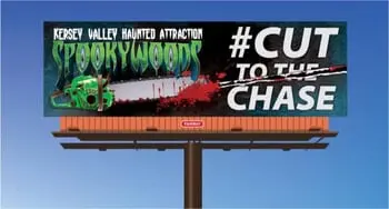 Kersey Valley Spooky Woods Reveals All New Billboards After Last Year's Controversey 