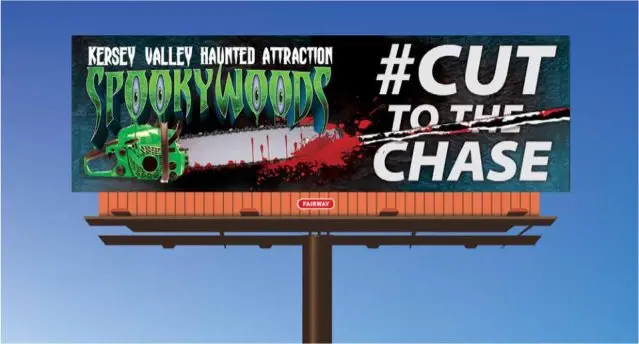Kersey Valley Spooky Woods Reveals All New Billboards After Last Year's Controversey  photo