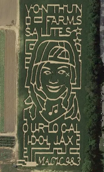 One of Central NJ’s Largest Corn Mazes Carved to the Face of American Idol Singer Jax!