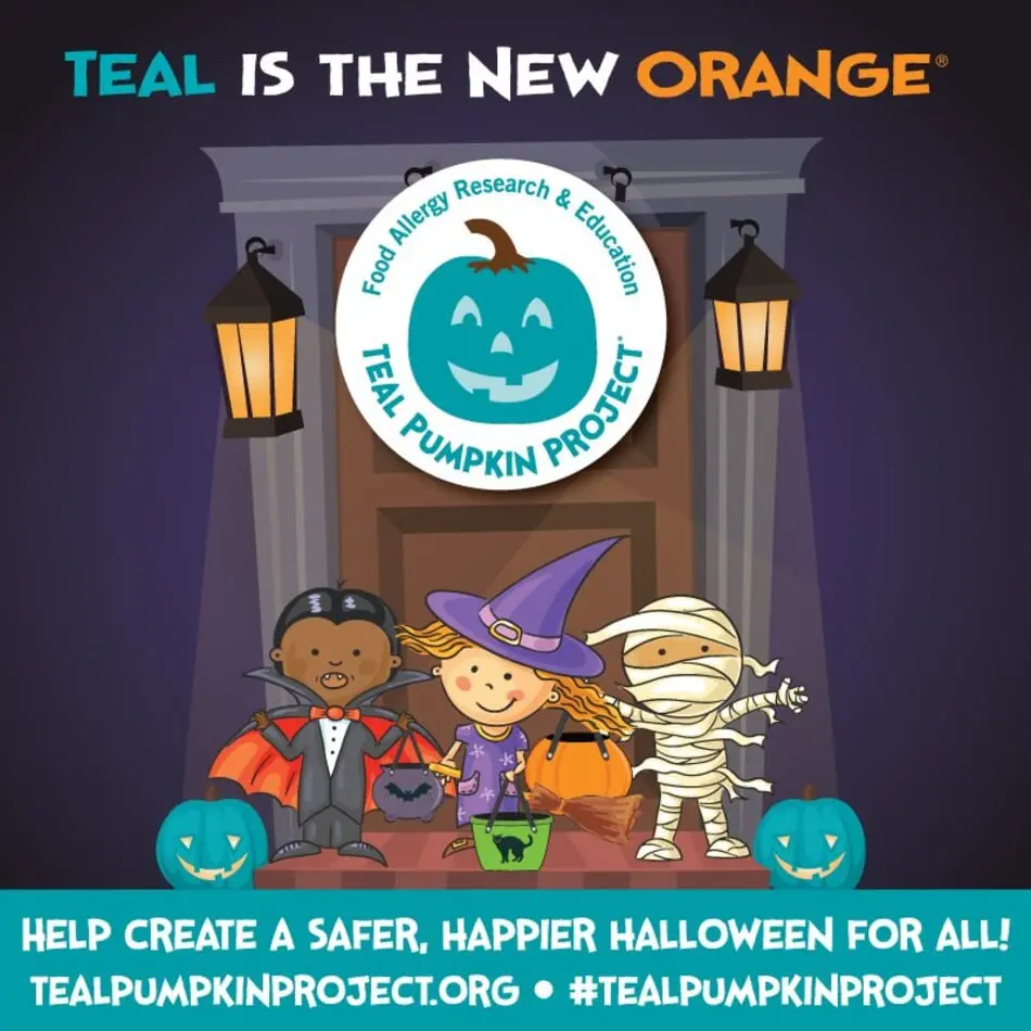 Let Trick or Treaters with Allergies Know You've Got Something Special for Them with a Teal Pumpkin on Your Doorstep!