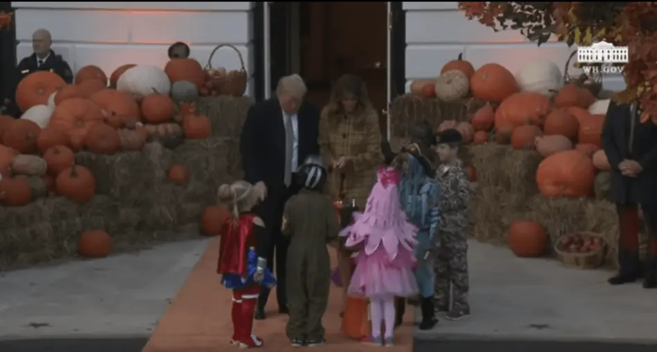 Commemorative Hershey bars and Twizzlers were handed out to trick or treaters