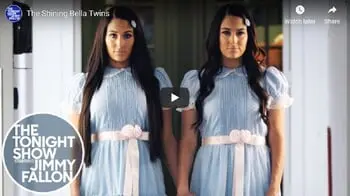 WWE’s Nikki & Brie Bella Haunt Jimmy Fallon as ‘The Shining’ Twins