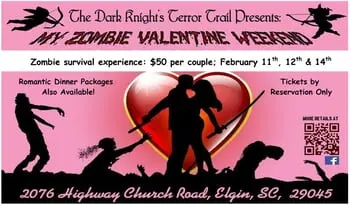 Don't Miss Out on the 'Zombie Valentine Weekend' at Dark Knight's Terror Trail!